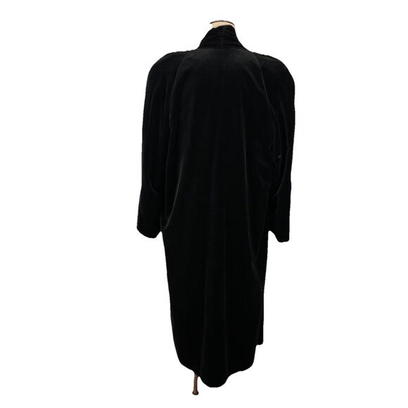 Vintage Black Velvet Long Opera Coat Dress Gothic Evening J S Collections Small - Picture 8 of 12